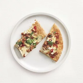 Cauliflower and sausage flat bread