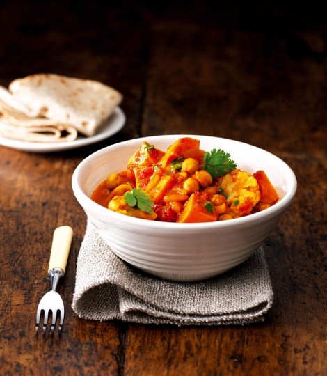 Cauliflower and sweet potato balti
