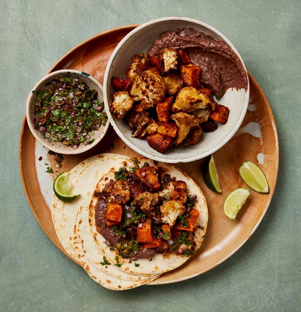 Cauliflower and sweet potato tacos