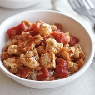 Cauliflower and tofu curry