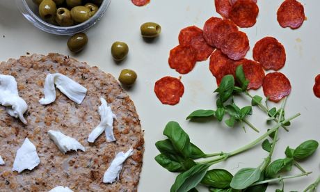 Cauliflower and walnut 'pizza' base