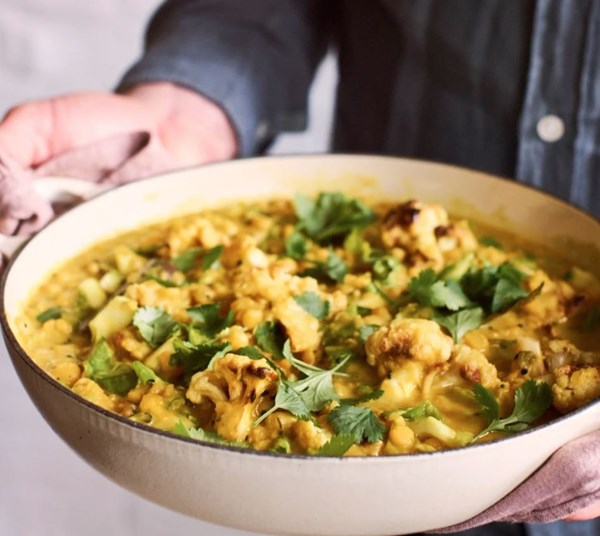 Cauliflower and yellow split pea curry