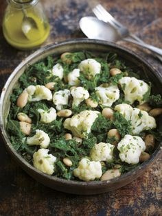 Cauliflower, butter beans and kale