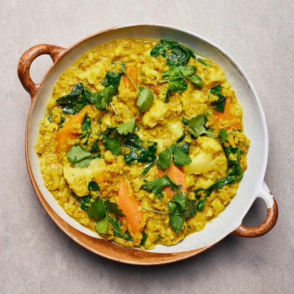 Cauliflower, carrot & spinach dhal