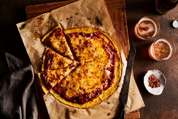 Cauliflower-crust pizza