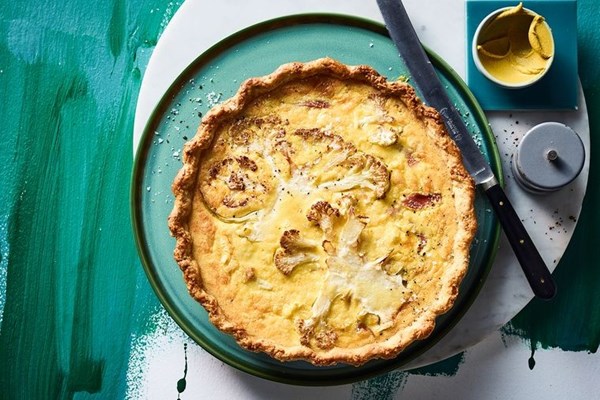 Cauliflower, English mustard, cheddar and ham