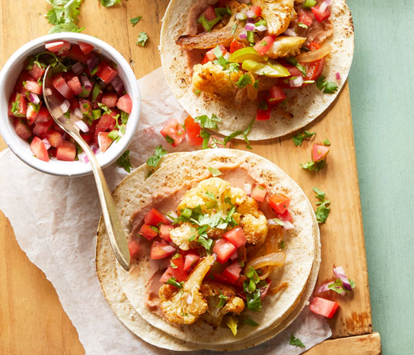 Cauliflower fajita skillet