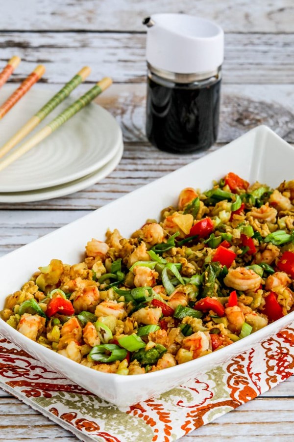 Cauliflower fried rice with shrimp