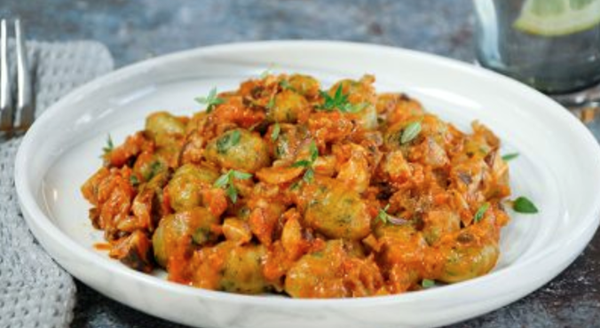 Cauliflower Gnocchi cauliflower & spinach with mushroom Bolognese