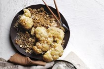 Cauliflower, its leaves and barley