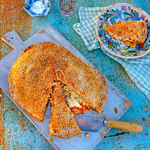 Cauliflower, kimchi and blue cheese pithivier