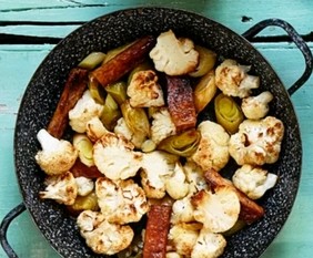 Cauliflower, leeks and tempeh