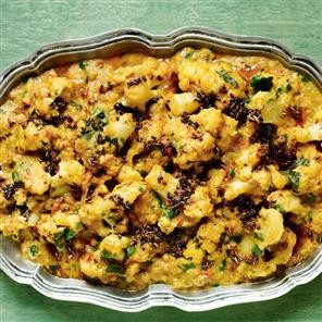 Cauliflower, lentil and coconut milk curry