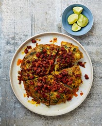 Cauliflower, Manchego and chorizo frittata