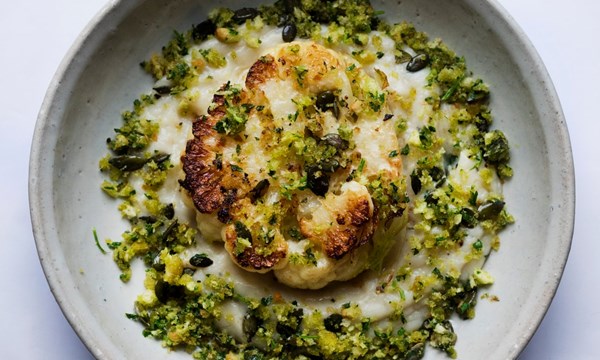 Cauliflower, pumpkin seeds, breadcrumbs