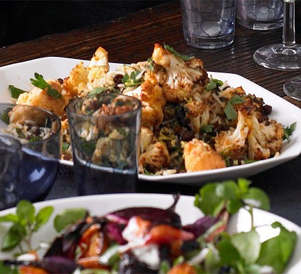 Cauliflower, rice & lentil salad