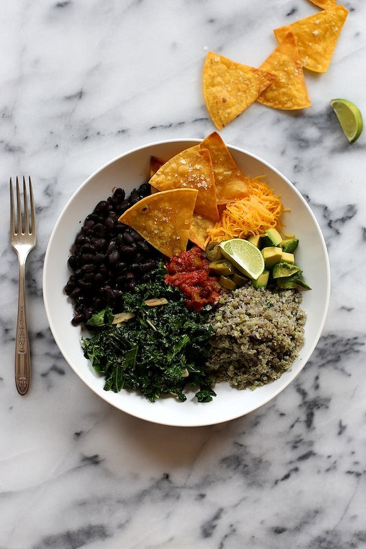 Cauliflower rice burrito bowl