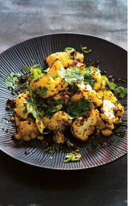 Cauliflower roasted with panch phoran and fresh turmeric