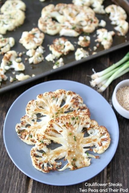 Cauliflower steaks with ginger-soy sauce