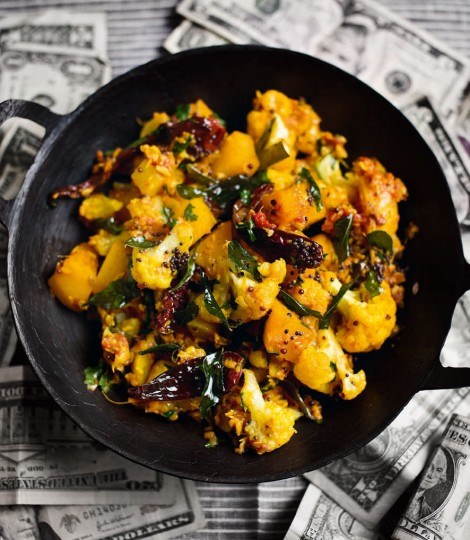 Cauliflower, swede and turnip curry
