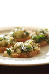 Cauliflower tapenade crostini
