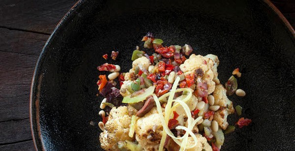 Cauliflower with olives and sun-dried tomatoes