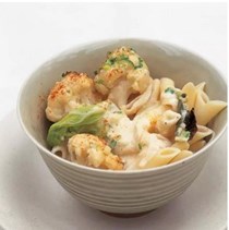 Cauliflower with two cheeses and crème fraîche