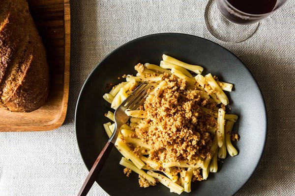 Cavatelli with Asiago oat crumbs
