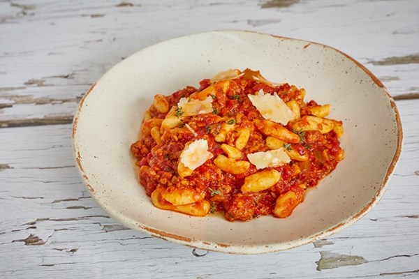 Cavatelli with Molisani salami sauce (Cavatelli con sugo di ventricina)