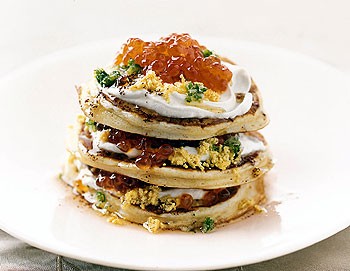 Caviar pancakes
