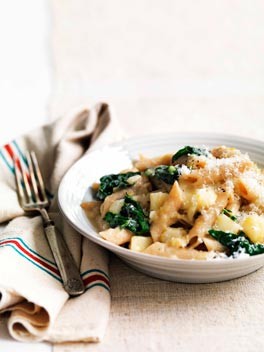 Cavolo nero and Fontina penne
