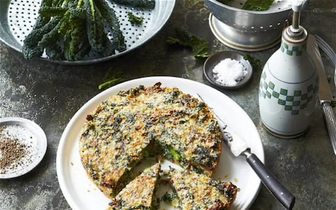 Cavolo nero and porcini tortino