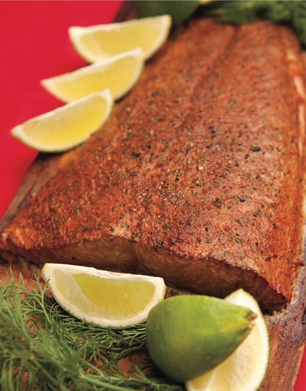 Cedar-plank chipotle salmon