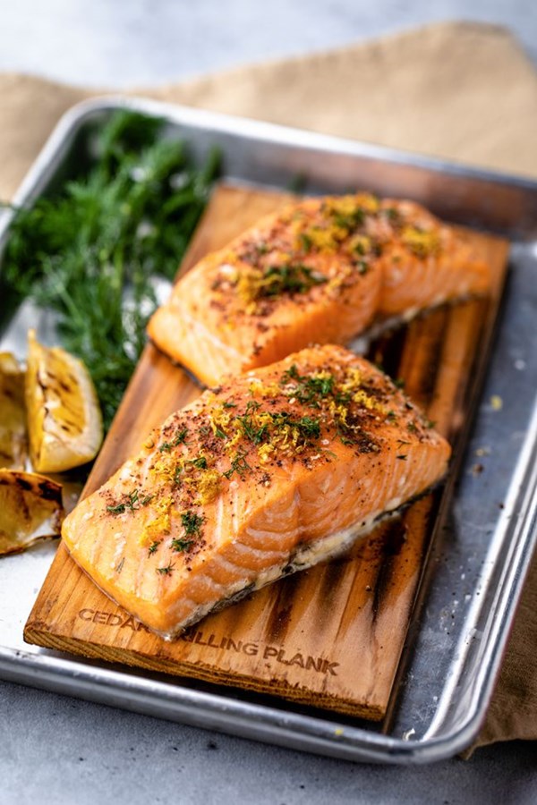Cedar plank salmon