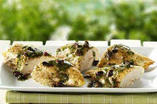 Cedar-planked Mediterranean chicken