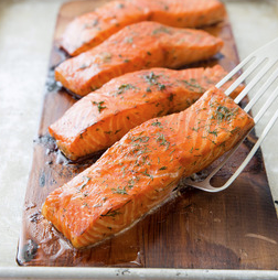Cedar-planked salmon