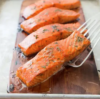 Cedar-planked salmon