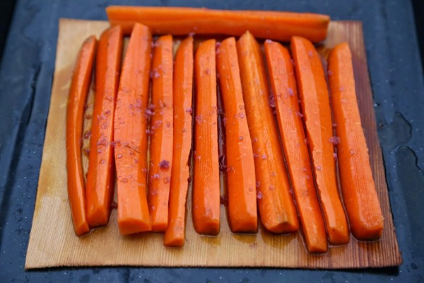 Cedar roasted carrots with birch syrup