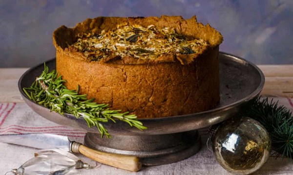 Celebration celeriac and sweet garlic pie