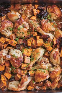 Celebration chicken with sweet potatoes + dates