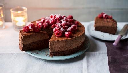 Celebration chocolate mousse cake