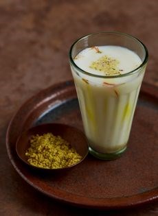 Celebration pistachio and saffron milk