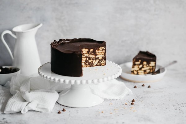 Celebratory chocolate biscuit cake