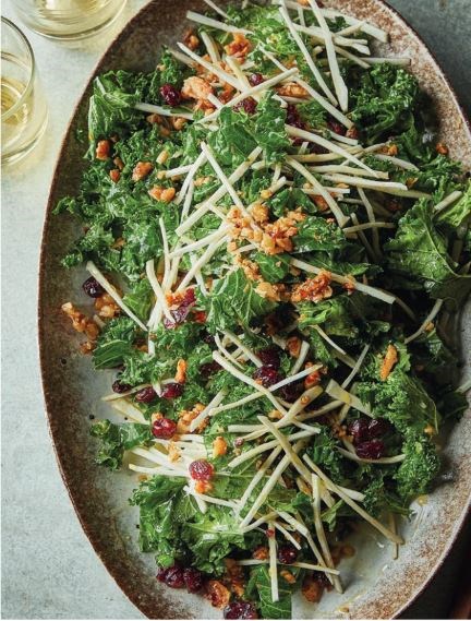 Celeriac & kale salad with sweet chilli walnuts