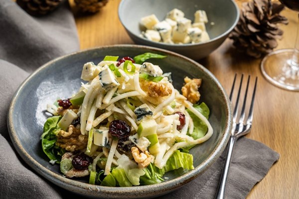 Celeriac and apple salad with Saint Agur dressing