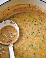 Celeriac and bacon soup