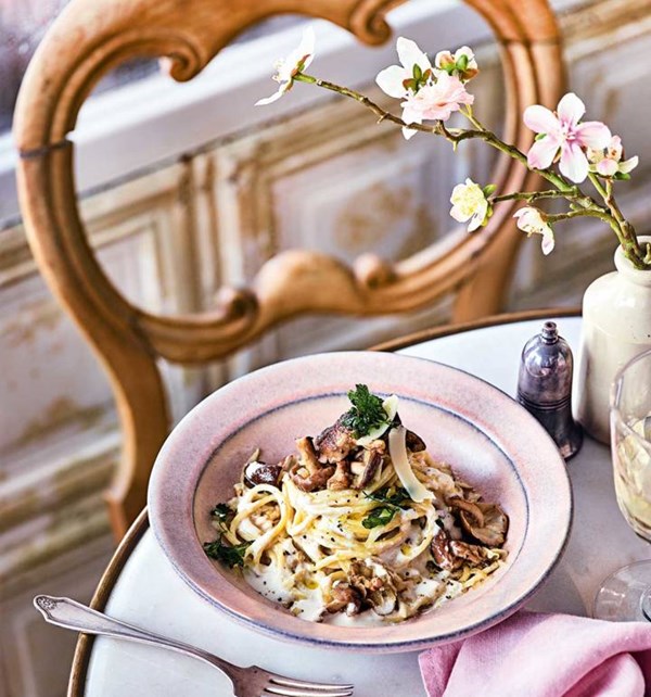 Celeriac and mushroom carbonara [Tristan Welch]