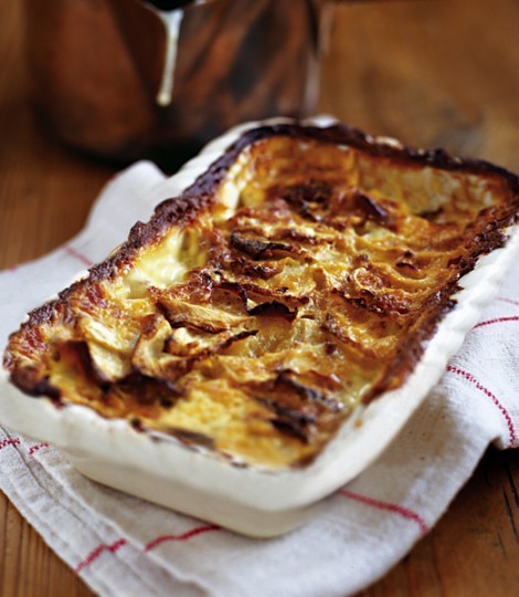 Celeriac and potato Dauphinoise