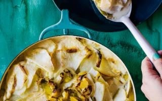 Celeriac and smoked haddock gratin