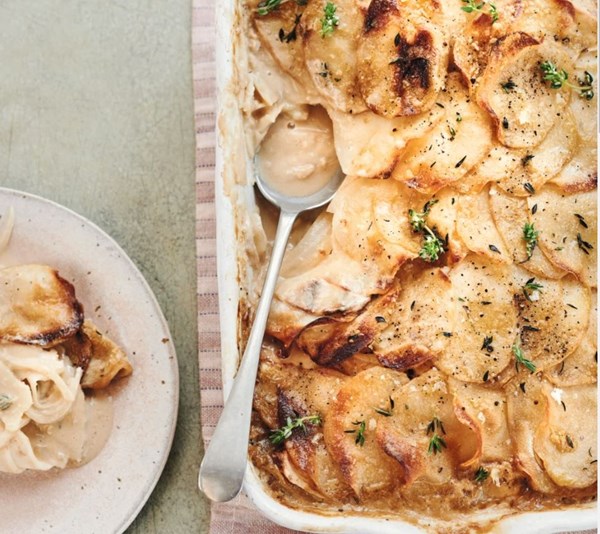 Celeriac and tahini gratin